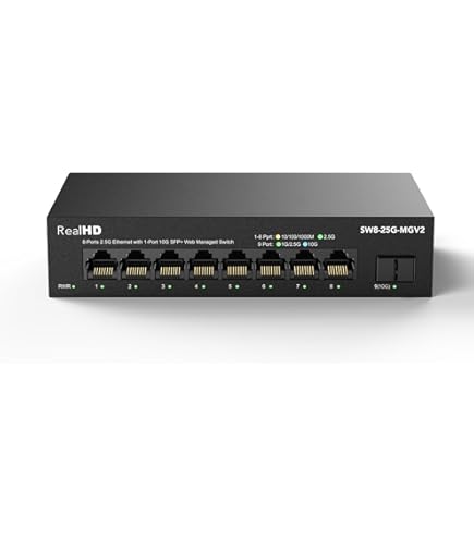 Amazon.com: GoodTop 8 Port 2.5G Managed Ethernet Switch with 10G